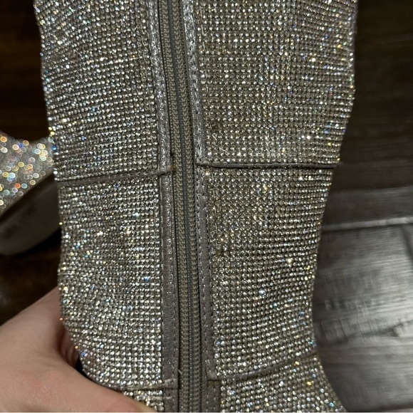 Steve Madden Wonders Rhinestone Pointed-Toe Over The Knee Boots Size 7.5 Women - Picture 15 of 16